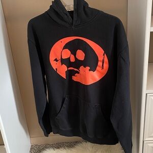 Gorillas Blackout and Orange Skull Hoodie size M